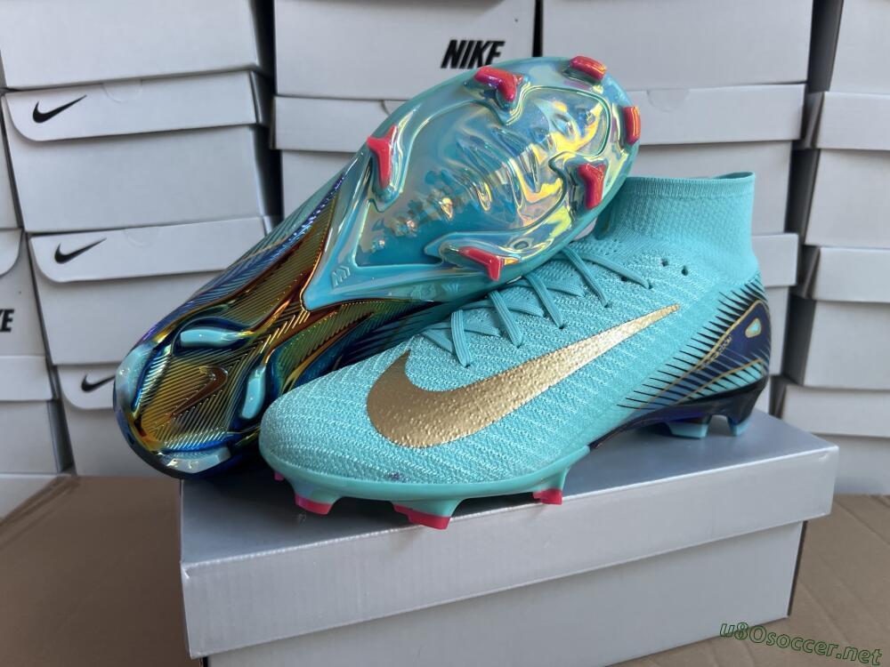Unisex Nike Air Zoom Mercurial Superfly 10 Elite FG Football Boots - Jade/Gold/Blue