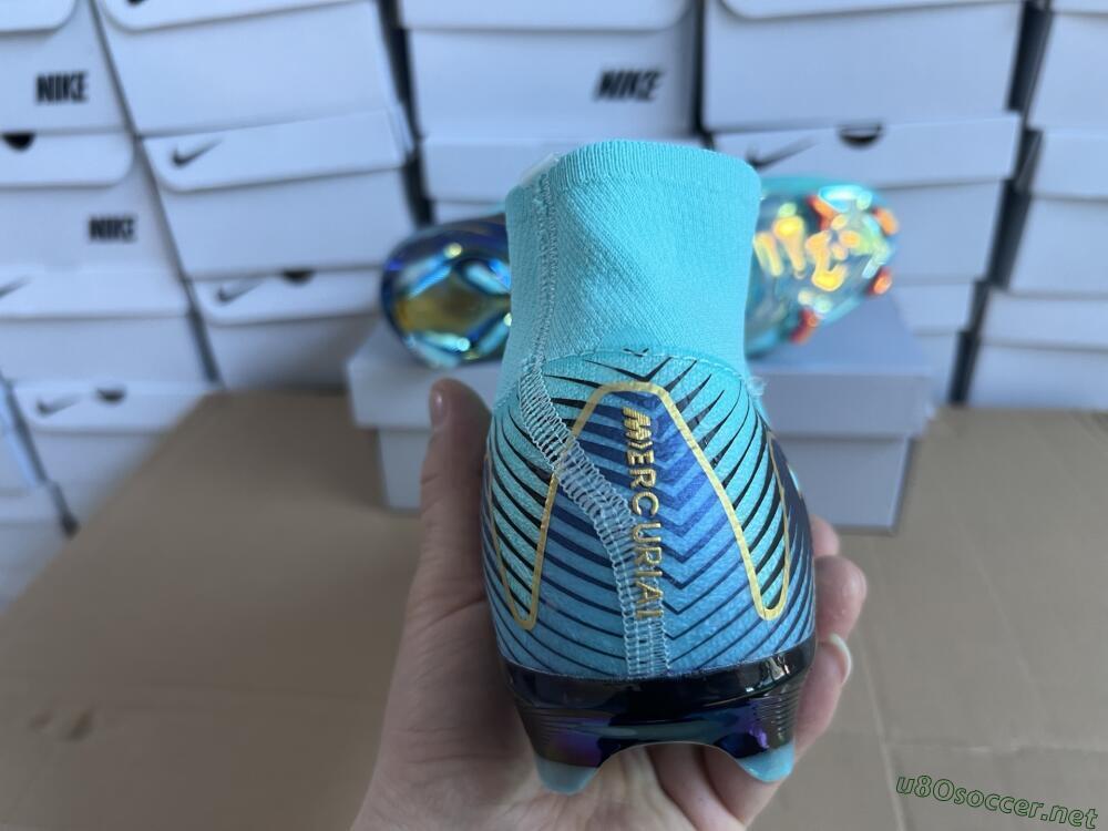 Unisex Nike Air Zoom Mercurial Superfly 10 Elite FG Football Boots - Jade/Gold/Blue