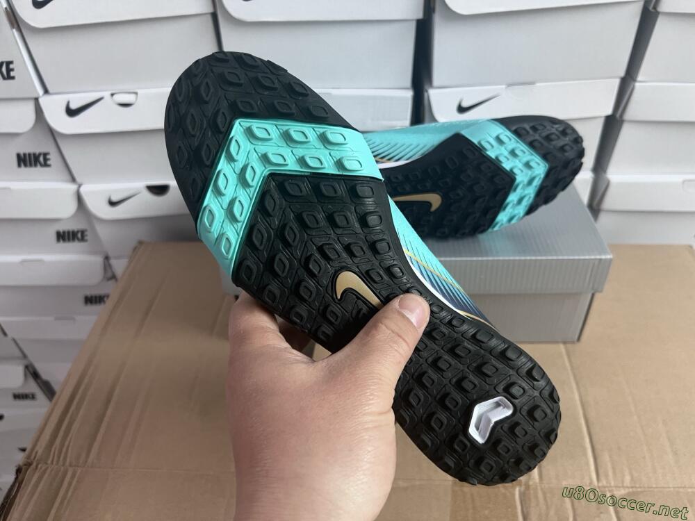 Unisex Nike Air Zoom Mercurial Superfly 10 Elite TF Football Shoes - Jade/Gold/Blue