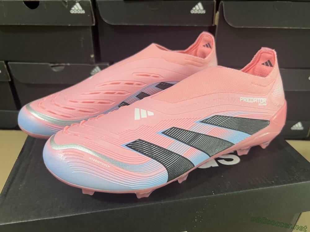 Unisex Adidas Predator Laceless Elite 25 FG Football Boots - Pink/Blue/Black