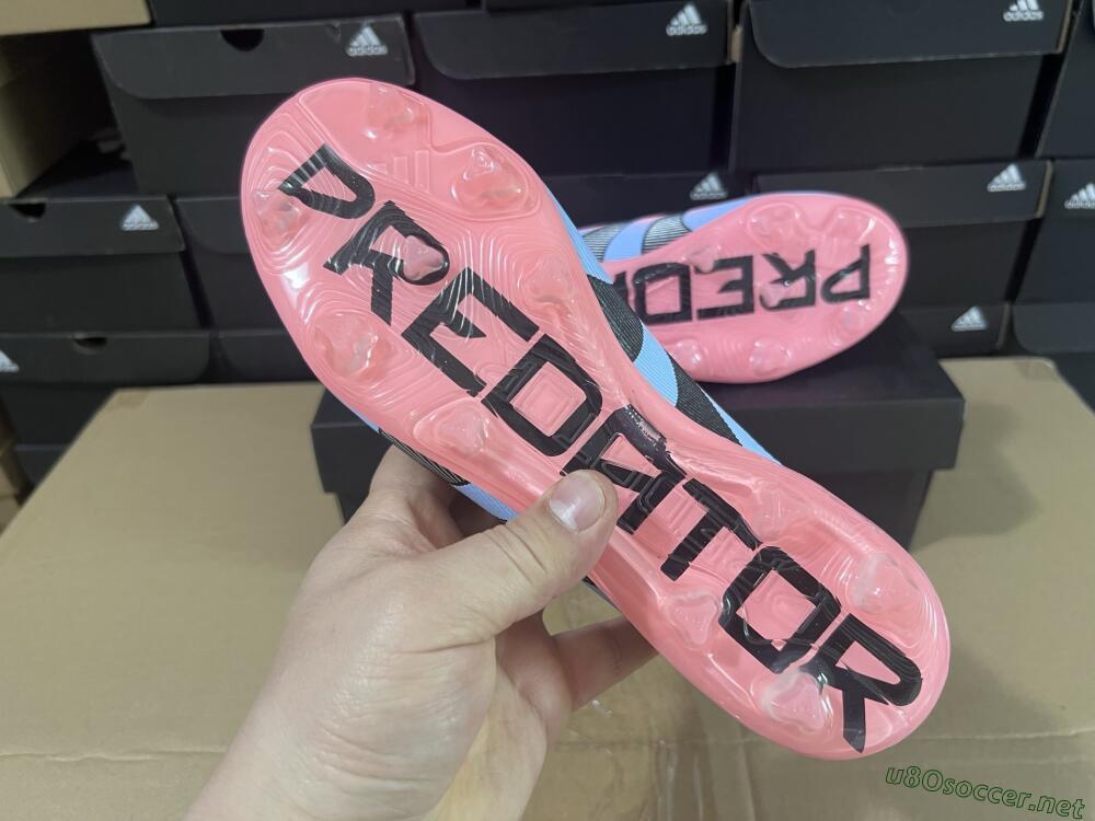 Unisex Adidas Predator Laceless Elite 25 FG Football Boots - Pink/Blue/Black