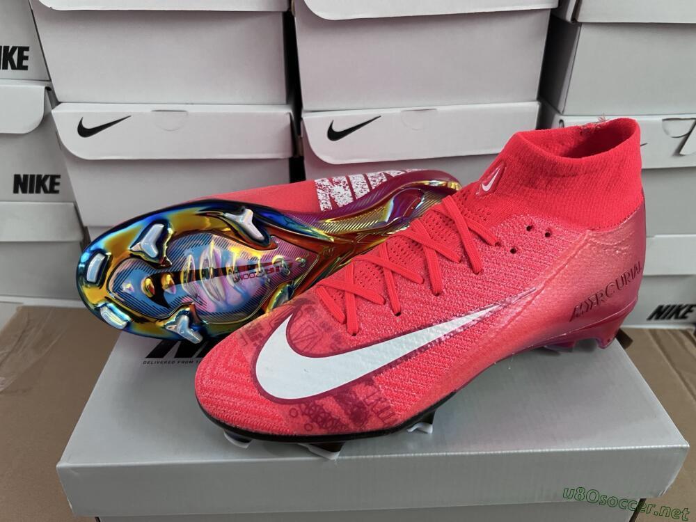 Unisex Nike Air Zoom Mercurial Superfly 10 Elite FG Football Boots - Red/White