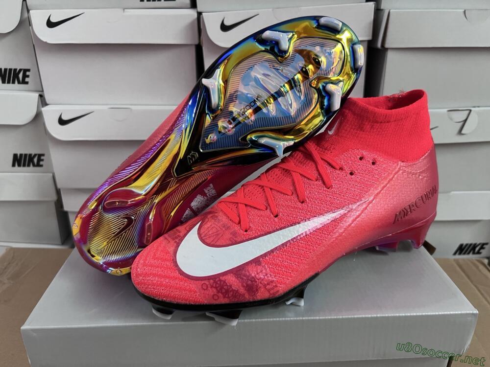 Unisex Nike Air Zoom Mercurial Superfly 10 Elite FG Football Boots - Red/White