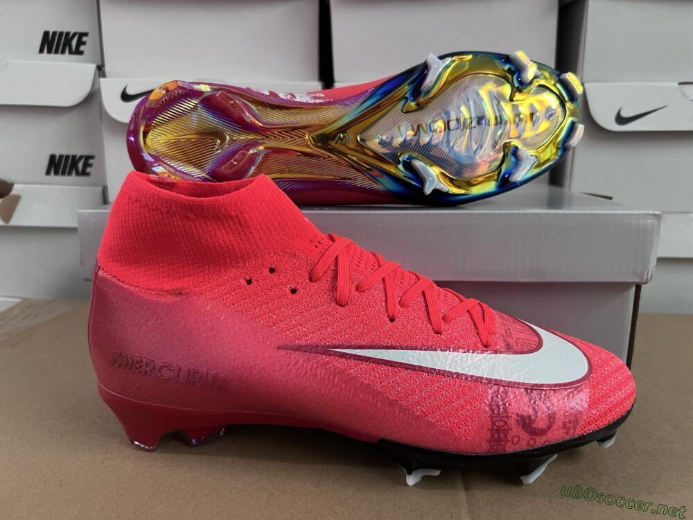 Unisex Nike Air Zoom Mercurial Superfly 10 Elite FG Football Boots - Red/White