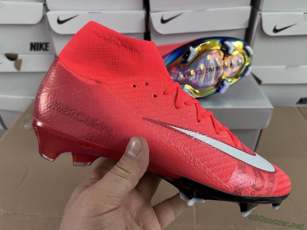 Unisex Nike Air Zoom Mercurial Superfly 10 Elite FG Football Boots - Red/White