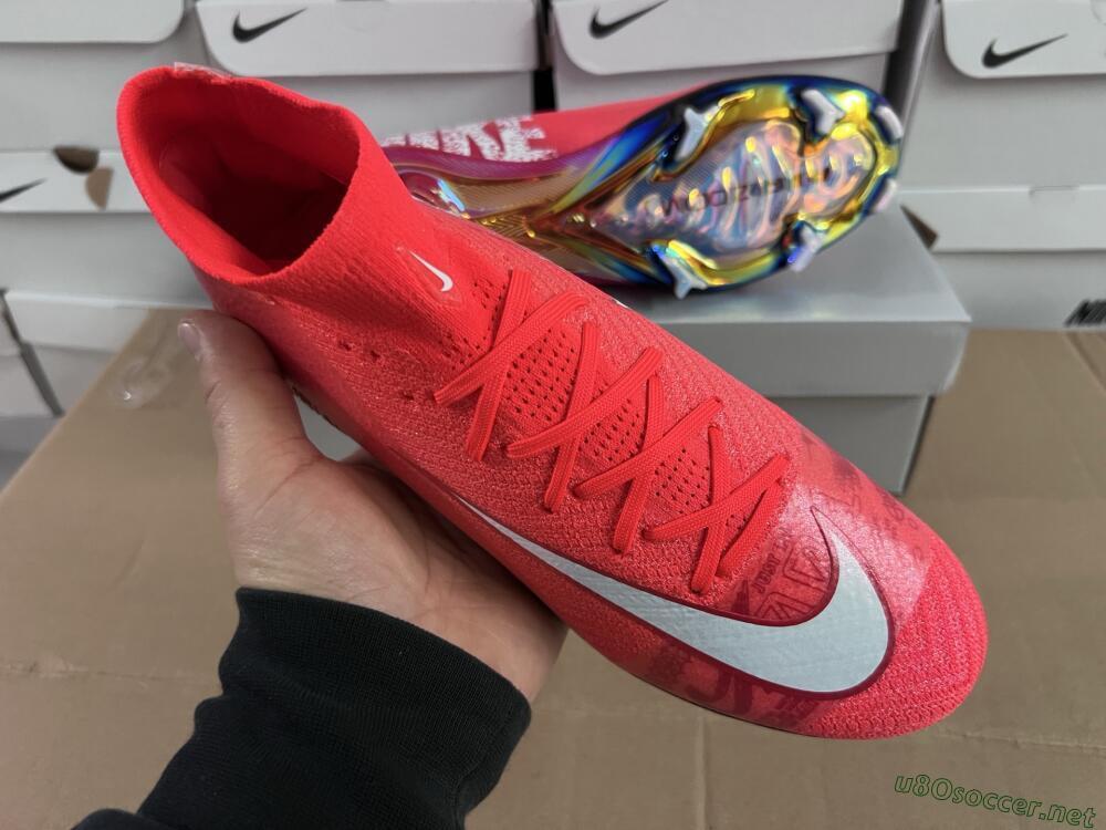 Unisex Nike Air Zoom Mercurial Superfly 10 Elite FG Football Boots - Red/White