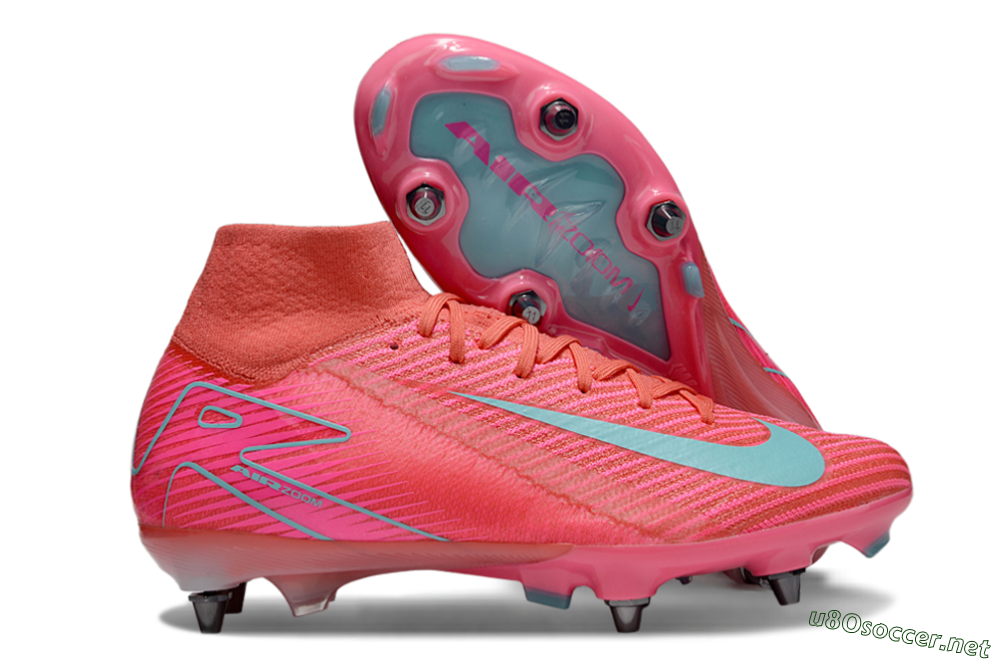 Men's Nike Air Zoom Mercurial Superfly 10 Elite SG Football Boots - Pink/Jade 2