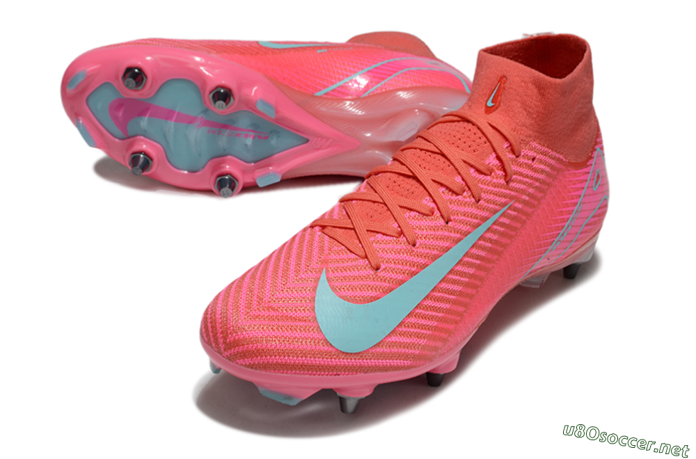 Men's Nike Air Zoom Mercurial Superfly 10 Elite SG Football Boots - Pink/Jade 3