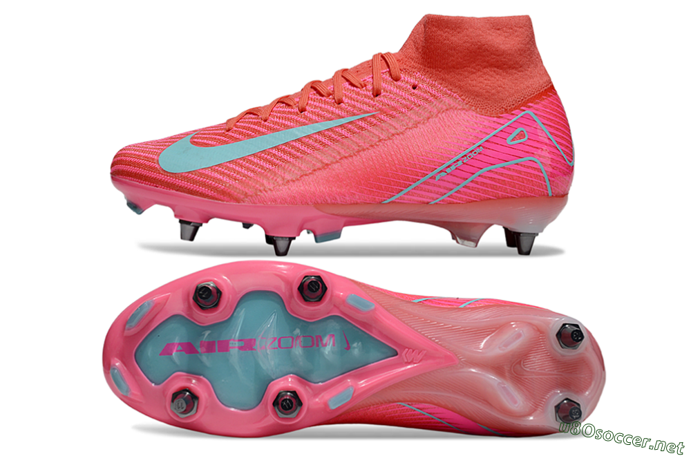 Men's Nike Air Zoom Mercurial Superfly 10 Elite SG Football Boots - Pink/Jade 1