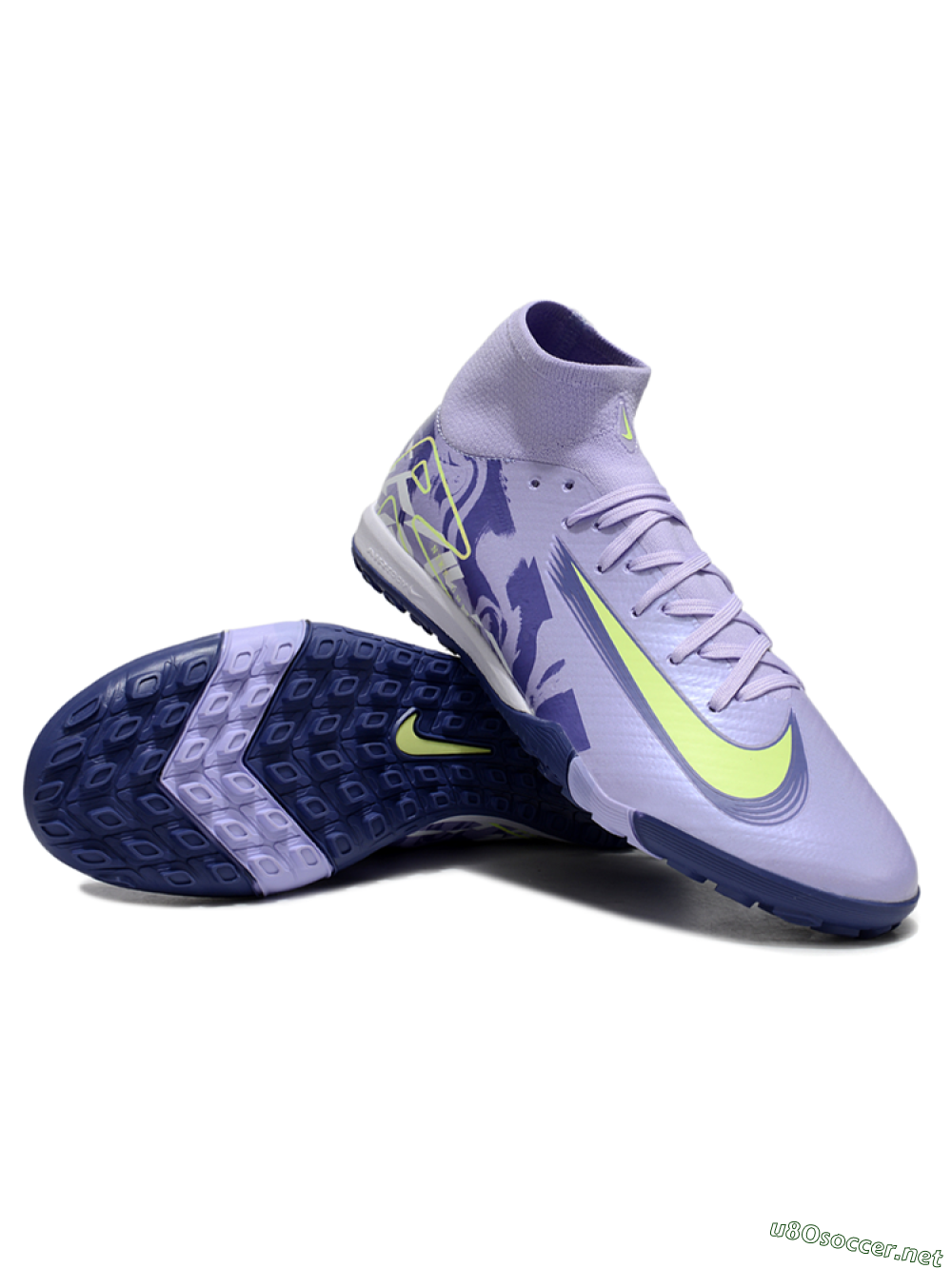Unisex Nike Air Zoom Mercurial Superfly 10 Elite TF Football Shoes - Purple/Yellow/White 3