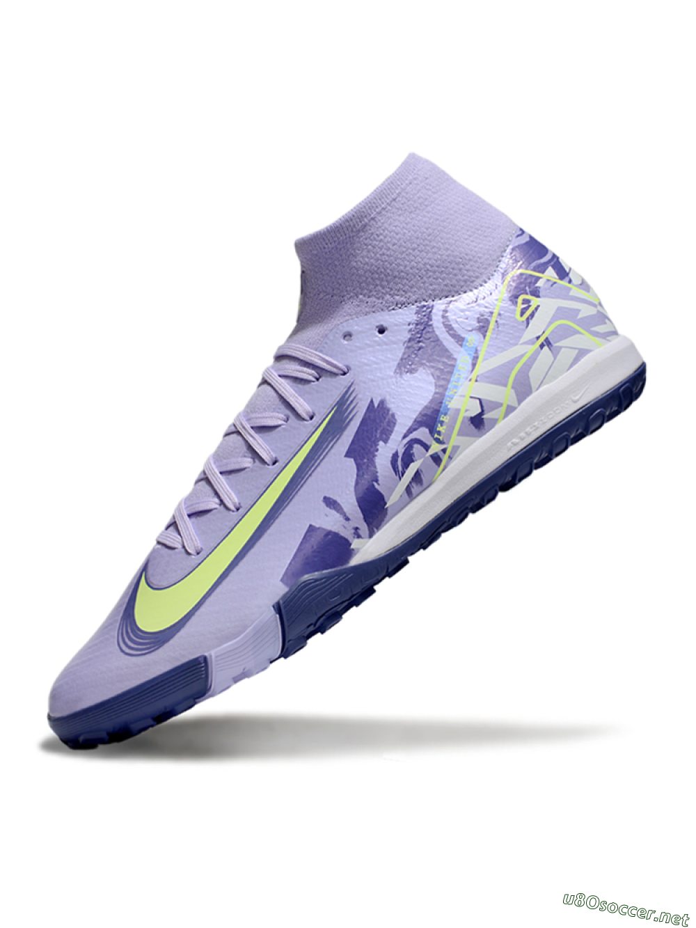 Unisex Nike Air Zoom Mercurial Superfly 10 Elite TF Football Shoes - Purple/Yellow/White 5