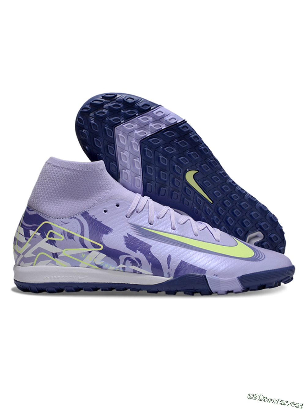 Unisex Nike Air Zoom Mercurial Superfly 10 Elite TF Football Shoes - Purple/Yellow/White 2