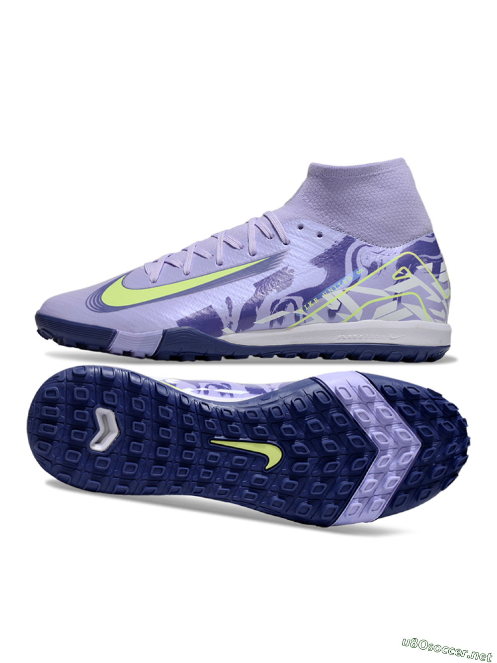 Unisex Nike Air Zoom Mercurial Superfly 10 Elite TF Football Shoes - Purple/Yellow/White 1