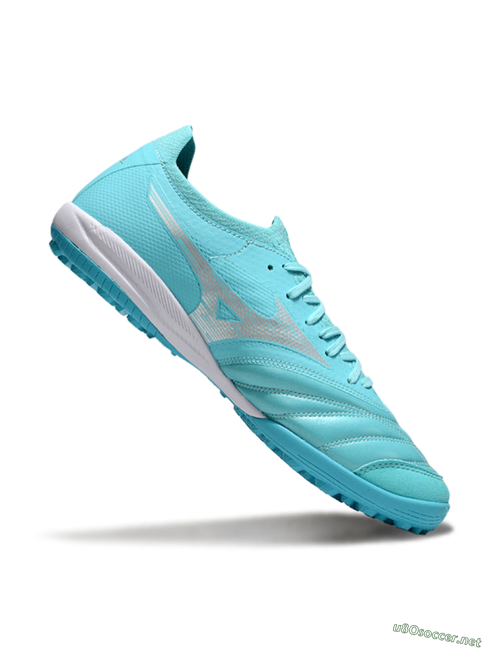 Men's Mizuno Morelia Neo Sala TF Football Shoes - Jade/Silver/White 4