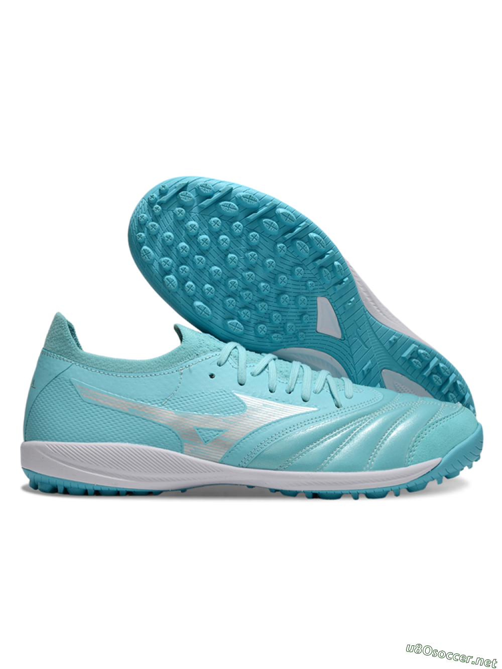 Men's Mizuno Morelia Neo Sala TF Football Shoes - Jade/Silver/White 2