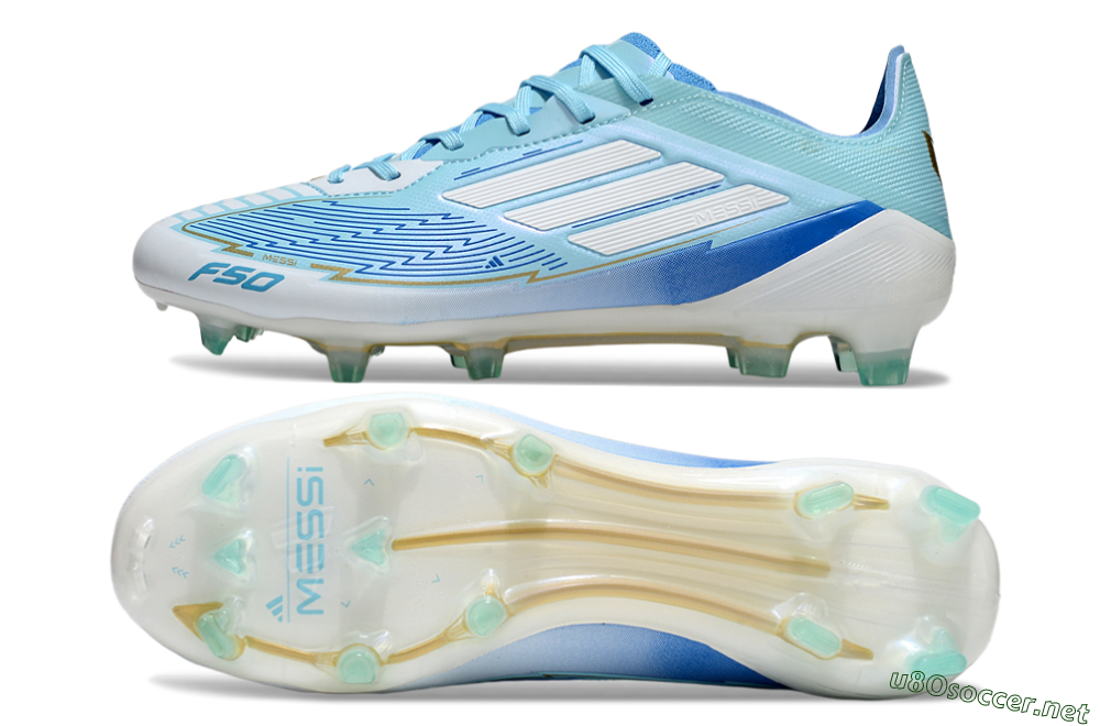 Men's Messi x Adidas F50 Elite FG Football Boots - Blue/Jade/White 1