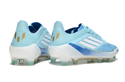 Men's Messi x Adidas F50 Elite FG Football Boots - Blue/Jade/White