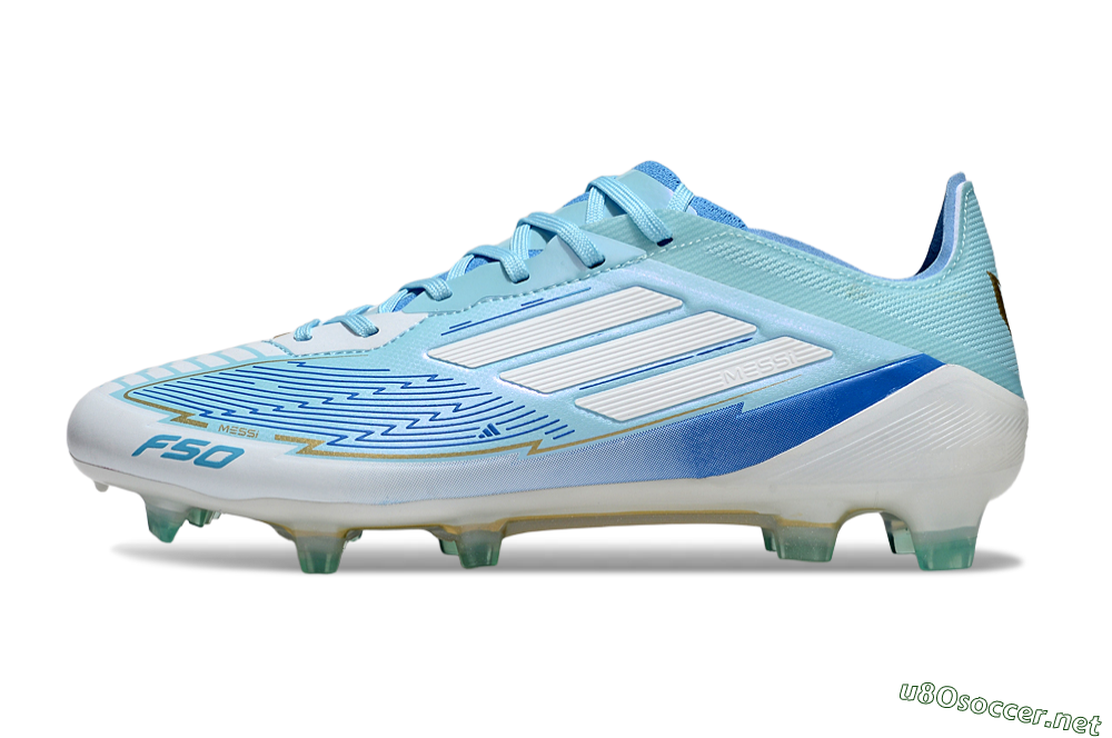 Men's Messi x Adidas F50 Elite FG Football Boots - Blue/Jade/White 0