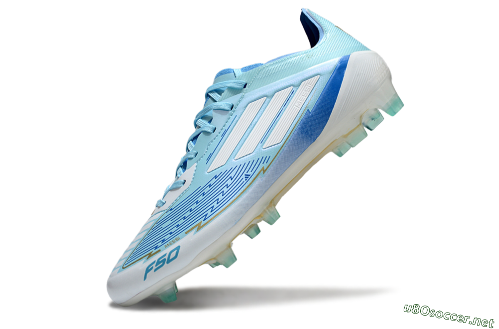 Men's Messi x Adidas F50 Elite FG Football Boots - Blue/Jade/White 5