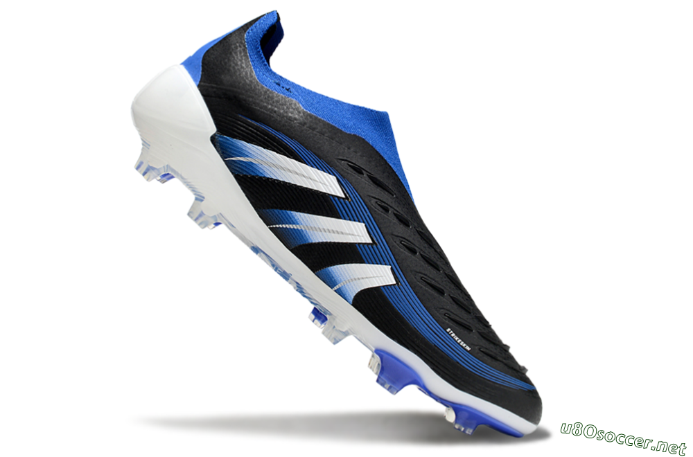Unisex Adidas Predator Elite 25 Laceless FG Football Boots - Black/Blue/White 4
