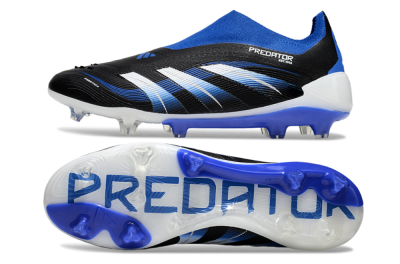 Unisex Adidas Predator Elite 25 Laceless FG Football Boots - Black/Blue/White