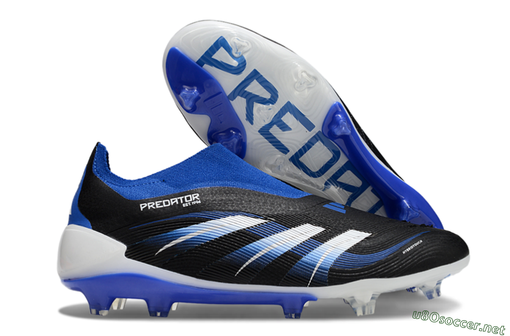Unisex Adidas Predator Elite 25 Laceless FG Football Boots - Black/Blue/White 2
