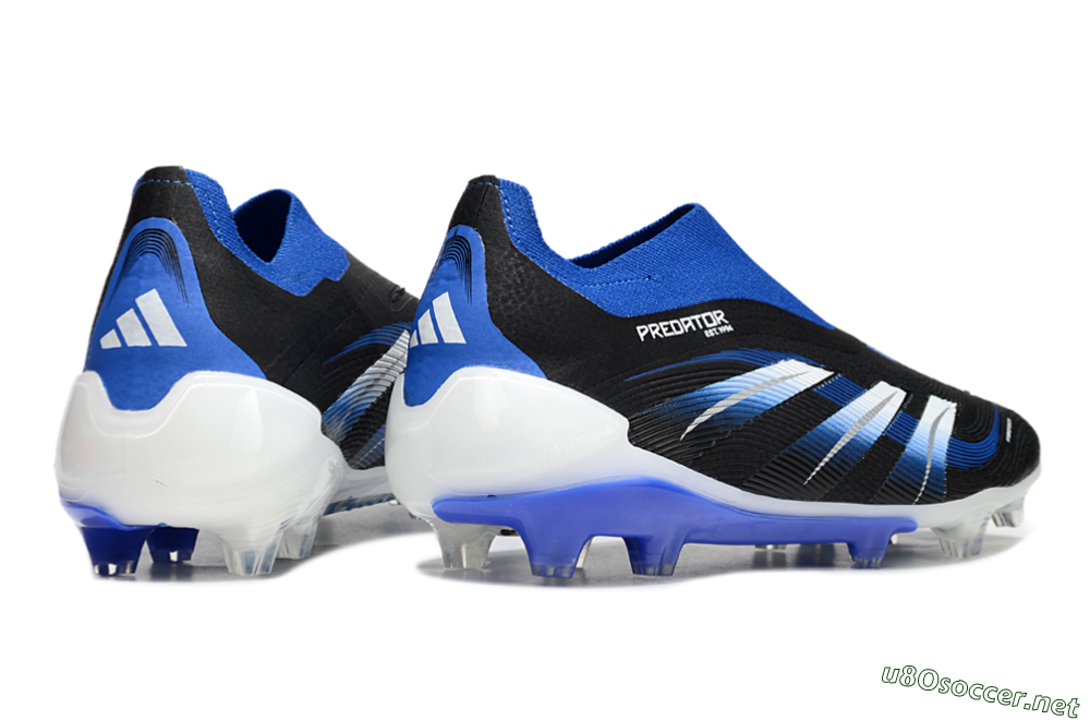 Unisex Adidas Predator Elite 25 Laceless FG Football Boots - Black/Blue/White 6