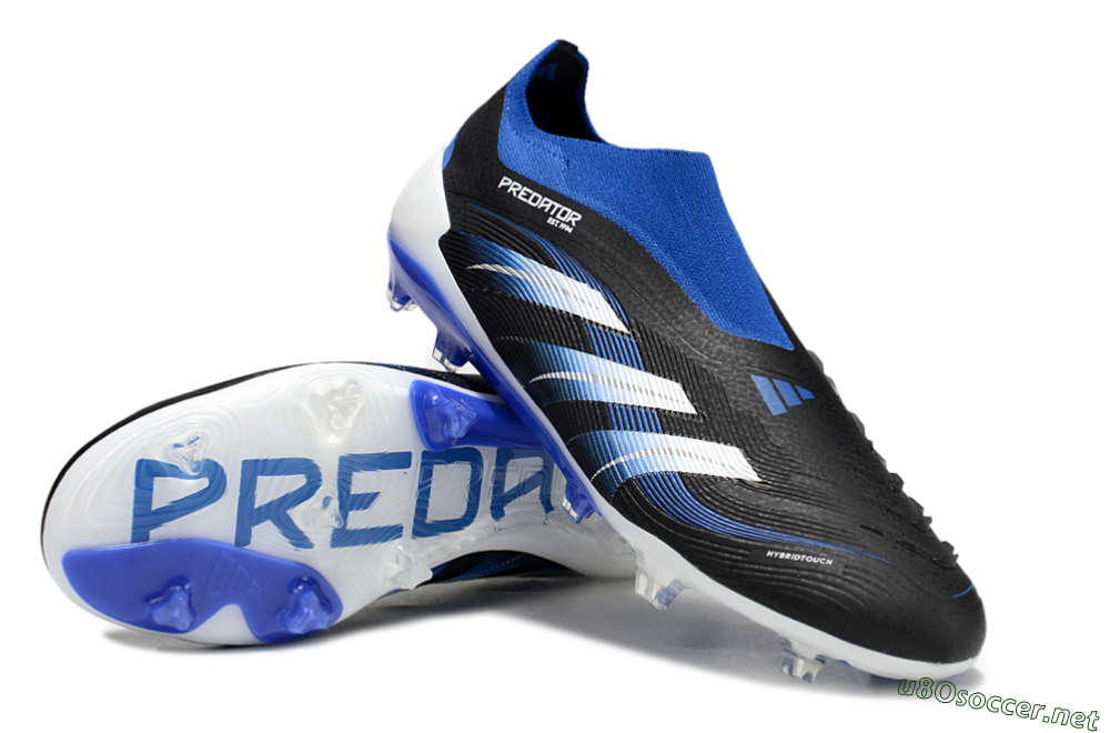 Unisex Adidas Predator Elite 25 Laceless FG Football Boots - Black/Blue/White 3