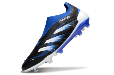 Unisex Adidas Predator Elite 25 Laceless FG Football Boots - Black/Blue/White