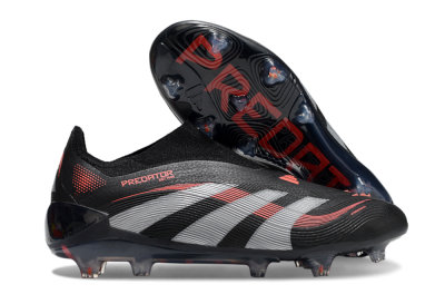 Unisex Adidas Predator Elite 25 Laceless FG Football Boots - Black/Red/Grey