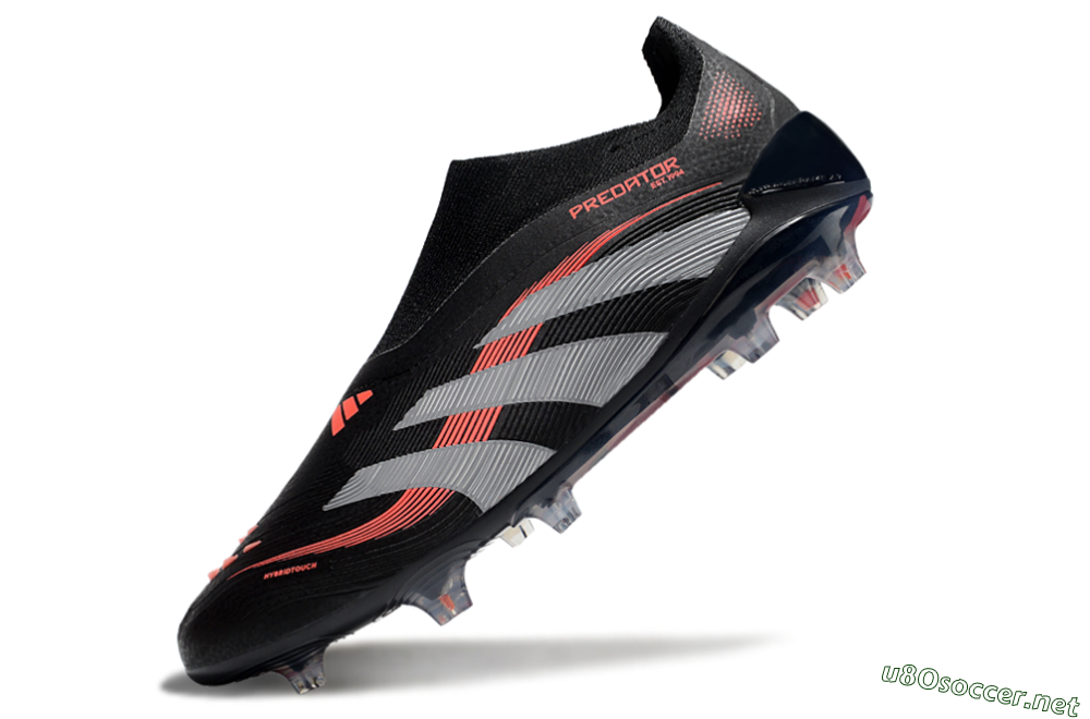 Unisex Adidas Predator Elite 25 Laceless FG Football Boots - Black/Red/Grey 5