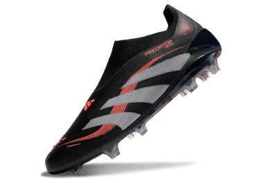 Unisex Adidas Predator Elite 25 Laceless FG Football Boots - Black/Red/Grey