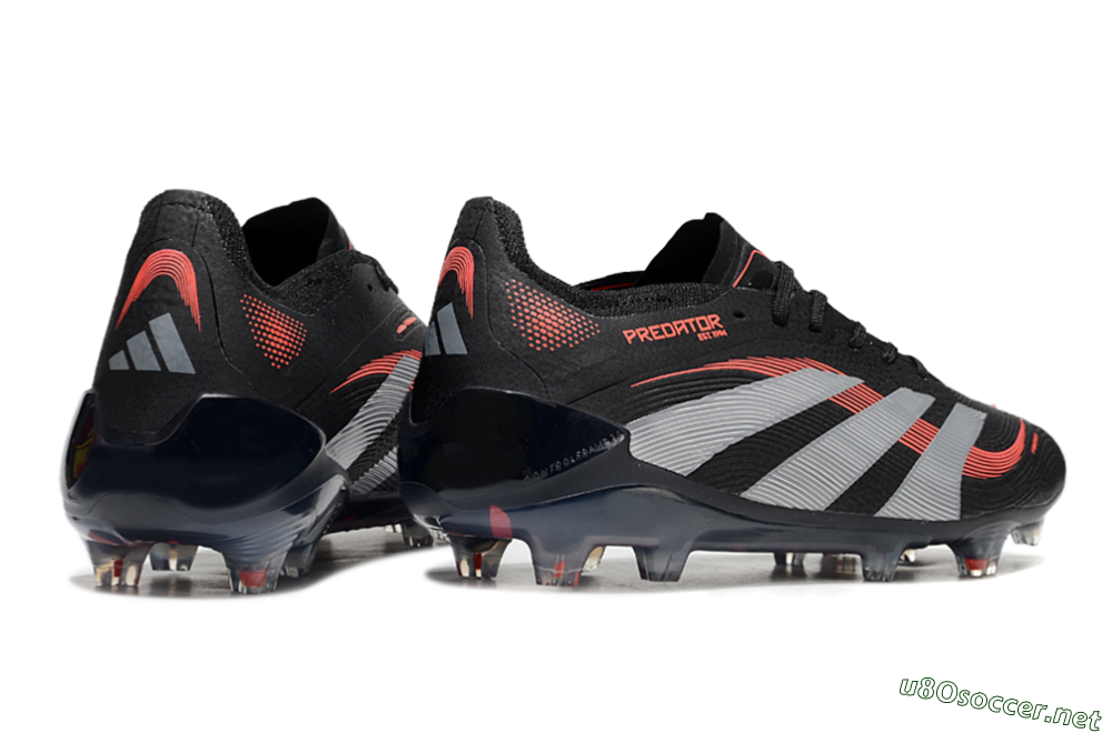 Unisex Adidas Predator Elite 25 FG Football Boots - Black/Red/Grey 6