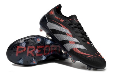 Unisex Adidas Predator Elite 25 FG Football Boots - Black/Red/Grey