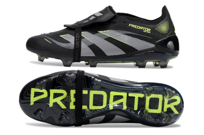 Unisex Adidas Predator Elite 25 Foldover Tongue FG Football Boots - Black/Yellow/Grey