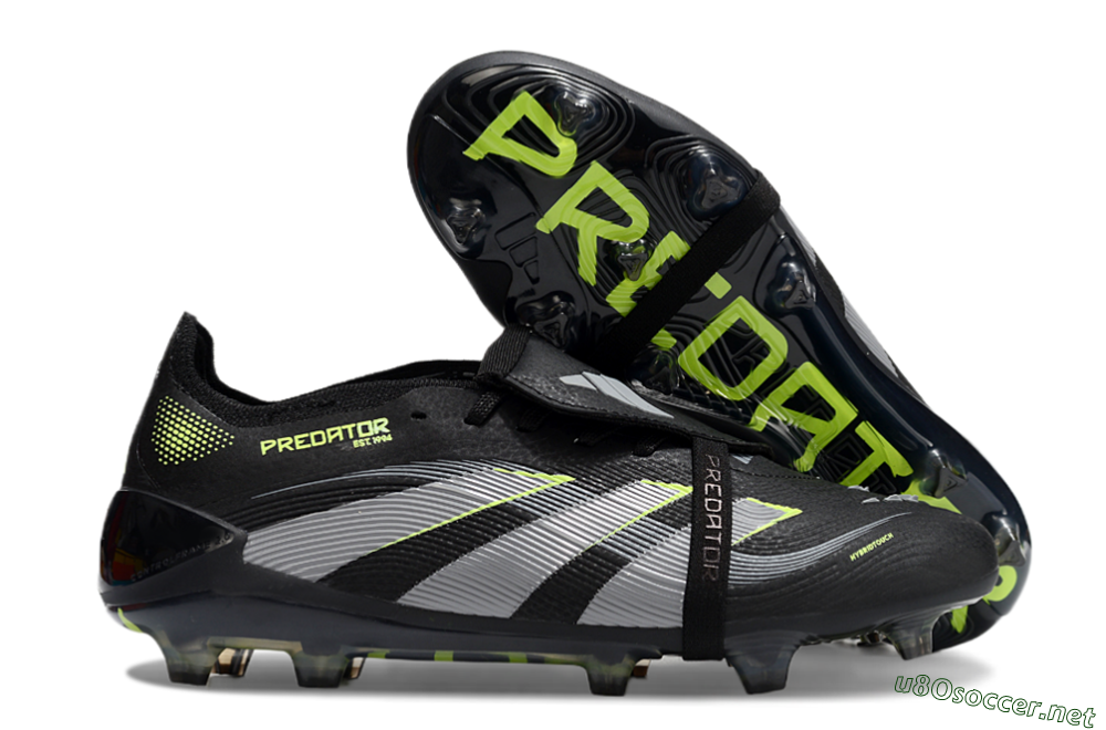 Unisex Adidas Predator Elite 25 Foldover Tongue FG Football Boots - Black/Yellow/Grey 2