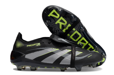Unisex Adidas Predator Elite 25 Foldover Tongue FG Football Boots - Black/Yellow/Grey