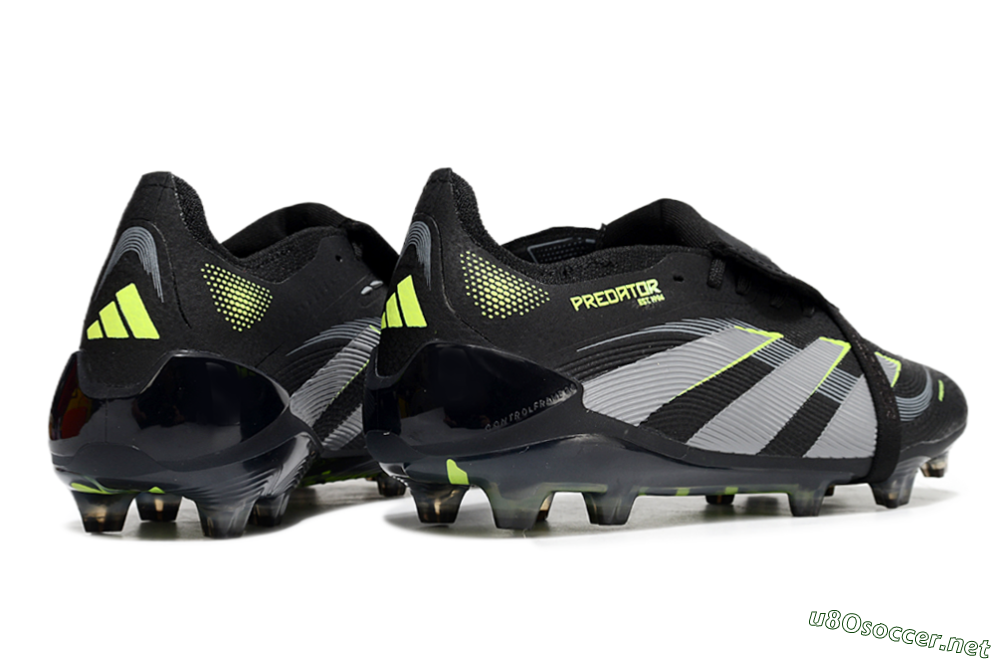 Unisex Adidas Predator Elite 25 Foldover Tongue FG Football Boots - Black/Yellow/Grey 6