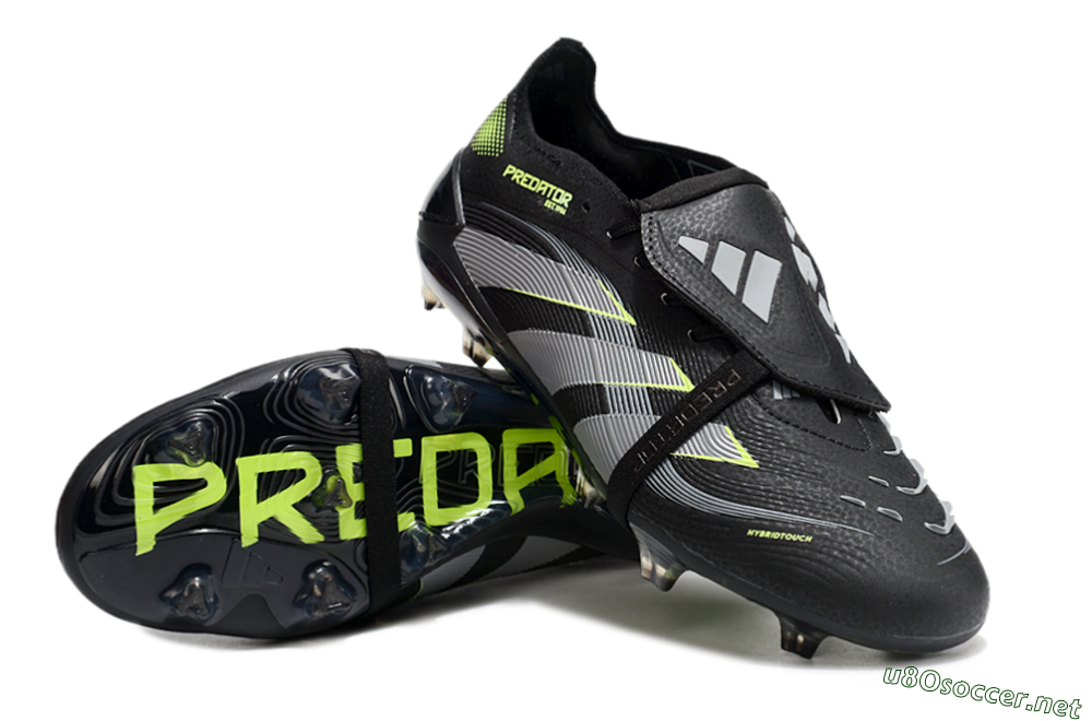 Unisex Adidas Predator Elite 25 Foldover Tongue FG Football Boots - Black/Yellow/Grey 3