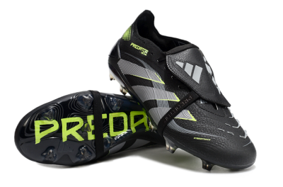 Unisex Adidas Predator Elite 25 Foldover Tongue FG Football Boots - Black/Yellow/Grey
