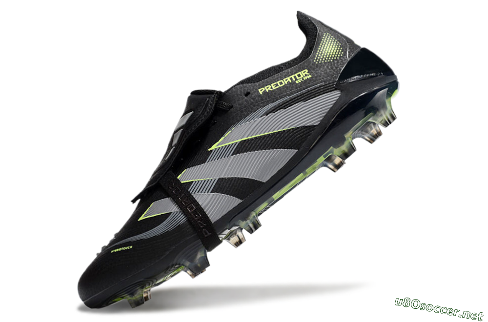 Unisex Adidas Predator Elite 25 Foldover Tongue FG Football Boots - Black/Yellow/Grey 5