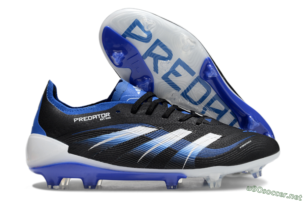 Unisex Adidas Predator Elite 25 FG Football Boots - Black/Blue/White 2