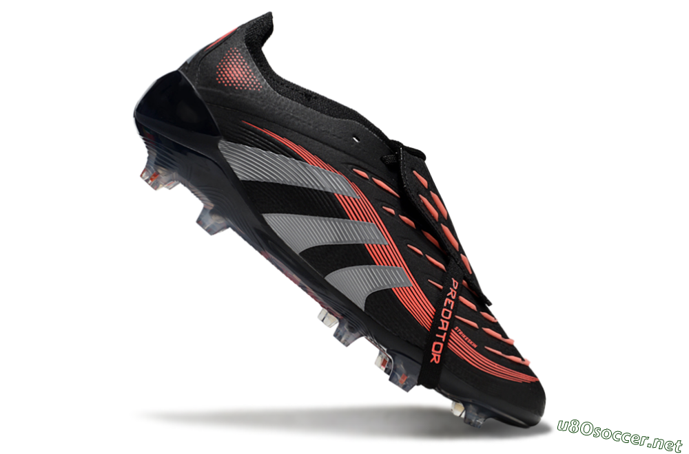 Unisex Adidas Predator Elite 25 Foldover Tongue FG Football Boots - Black/Red/Grey 4