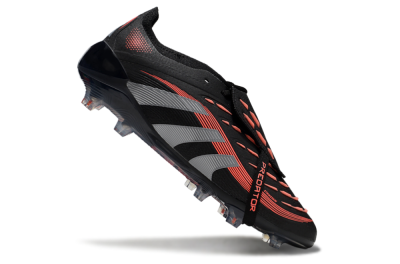 Unisex Adidas Predator Elite 25 Foldover Tongue FG Football Boots - Black/Red/Grey
