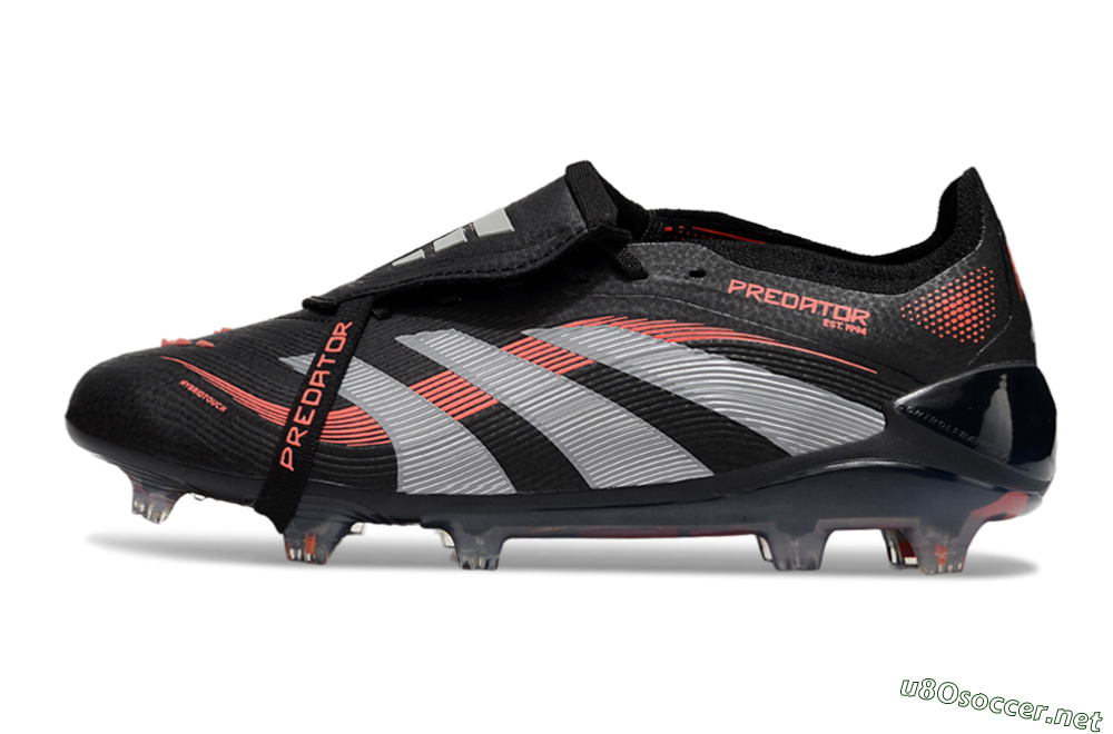 Unisex Adidas Predator Elite 25 Foldover Tongue FG Football Boots - Black/Red/Grey 0