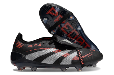 Unisex Adidas Predator Elite 25 Foldover Tongue FG Football Boots - Black/Red/Grey