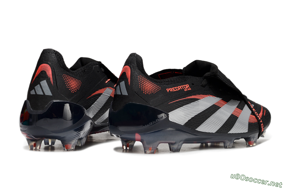 Unisex Adidas Predator Elite 25 Foldover Tongue FG Football Boots - Black/Red/Grey 6