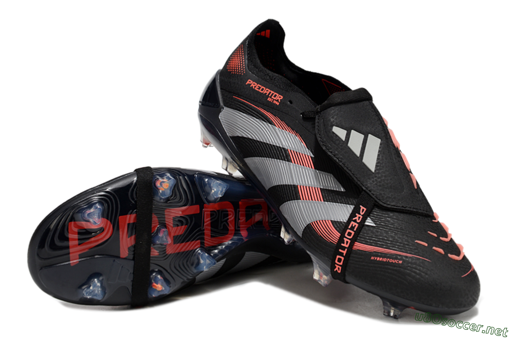 Unisex Adidas Predator Elite 25 Foldover Tongue FG Football Boots - Black/Red/Grey 3