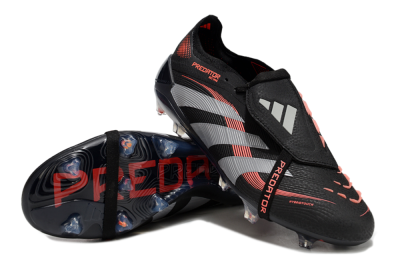 Unisex Adidas Predator Elite 25 Foldover Tongue FG Football Boots - Black/Red/Grey