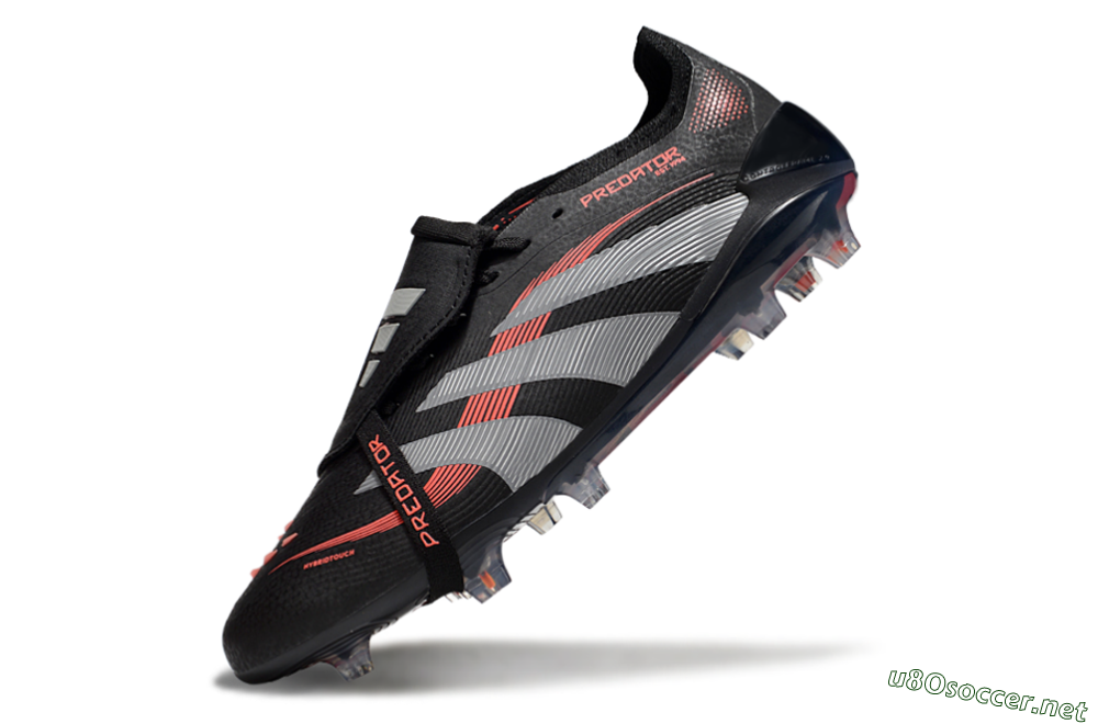 Unisex Adidas Predator Elite 25 Foldover Tongue FG Football Boots - Black/Red/Grey 5